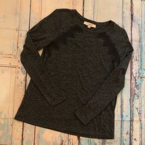 Loft Long Sleeve Top Gray/Black S